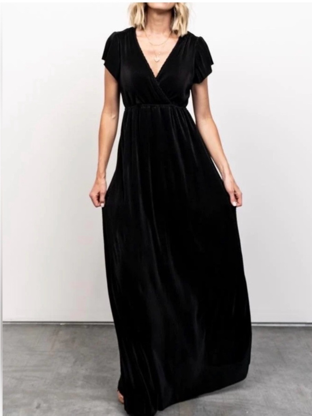 Baltic Born Athena Black Pleated Maxi Dress Womans Plus size 3X (24-26) XXXL NWT
